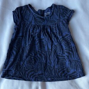 GAP Kids Navy and Black Zebra Pattern Babydoll Top